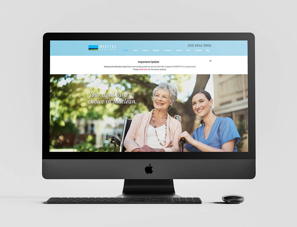 Mareeba Aged Care web design home page