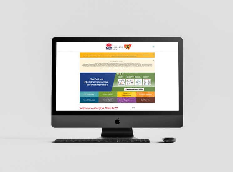Aboriginal Affairs NSW web design home page