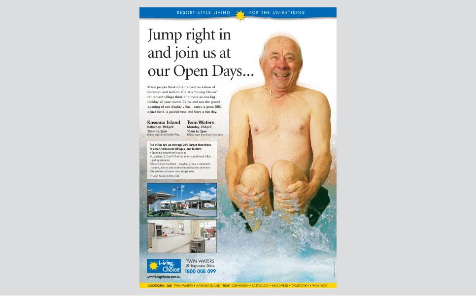 Living Choice Jump campaign ad design