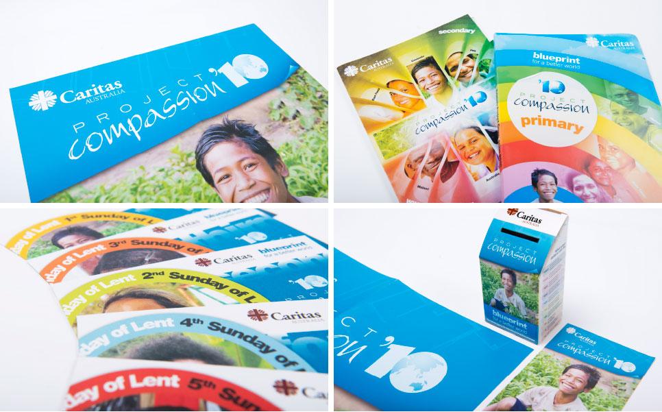 Caritas Project Compassion collateral design, printing and management