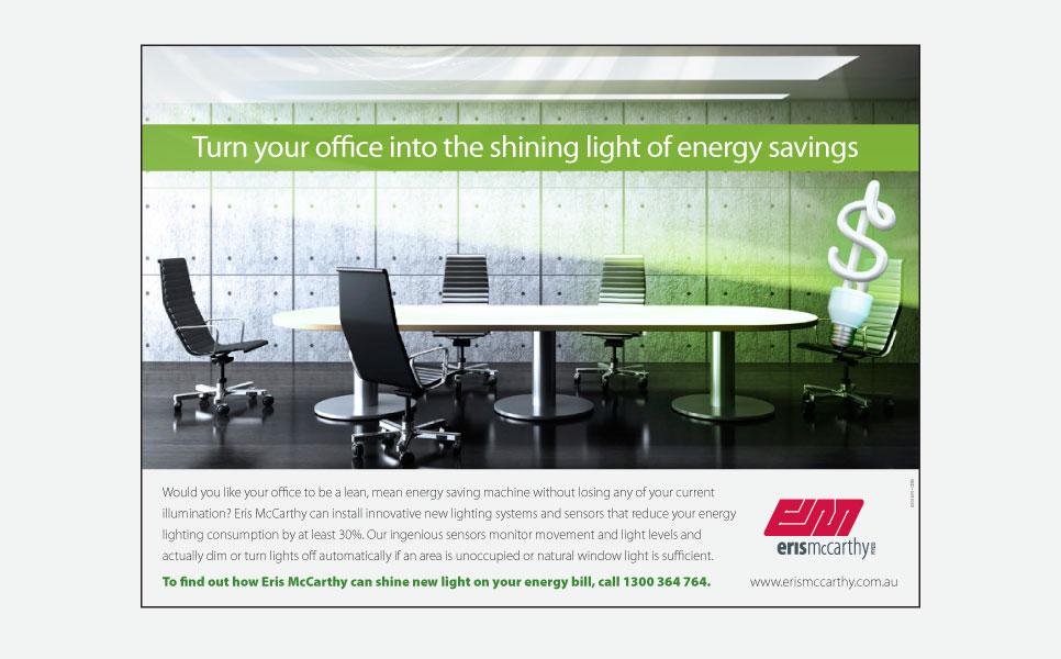 Eris McCarthy energy saving press ad design