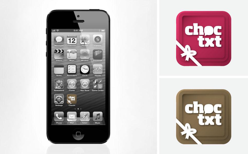 Choc Txt mobile app logo design