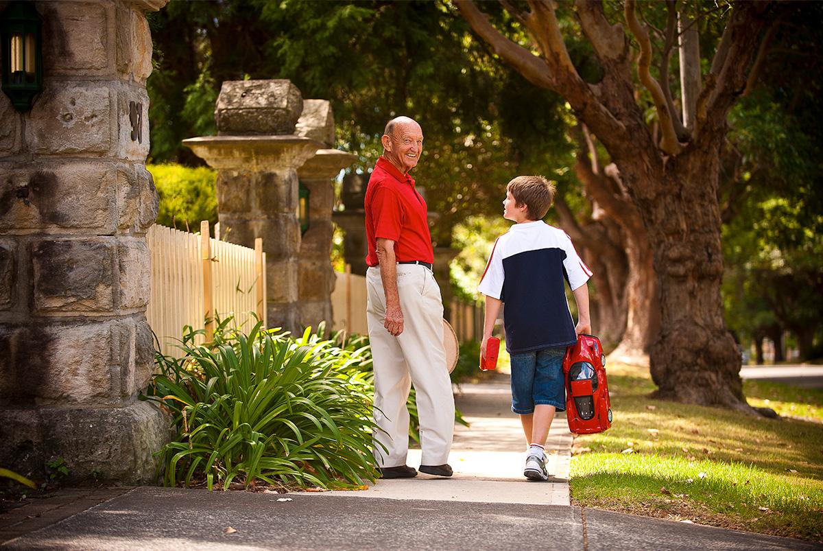 Baldwin Care Photography – Grandfather and grandson walking