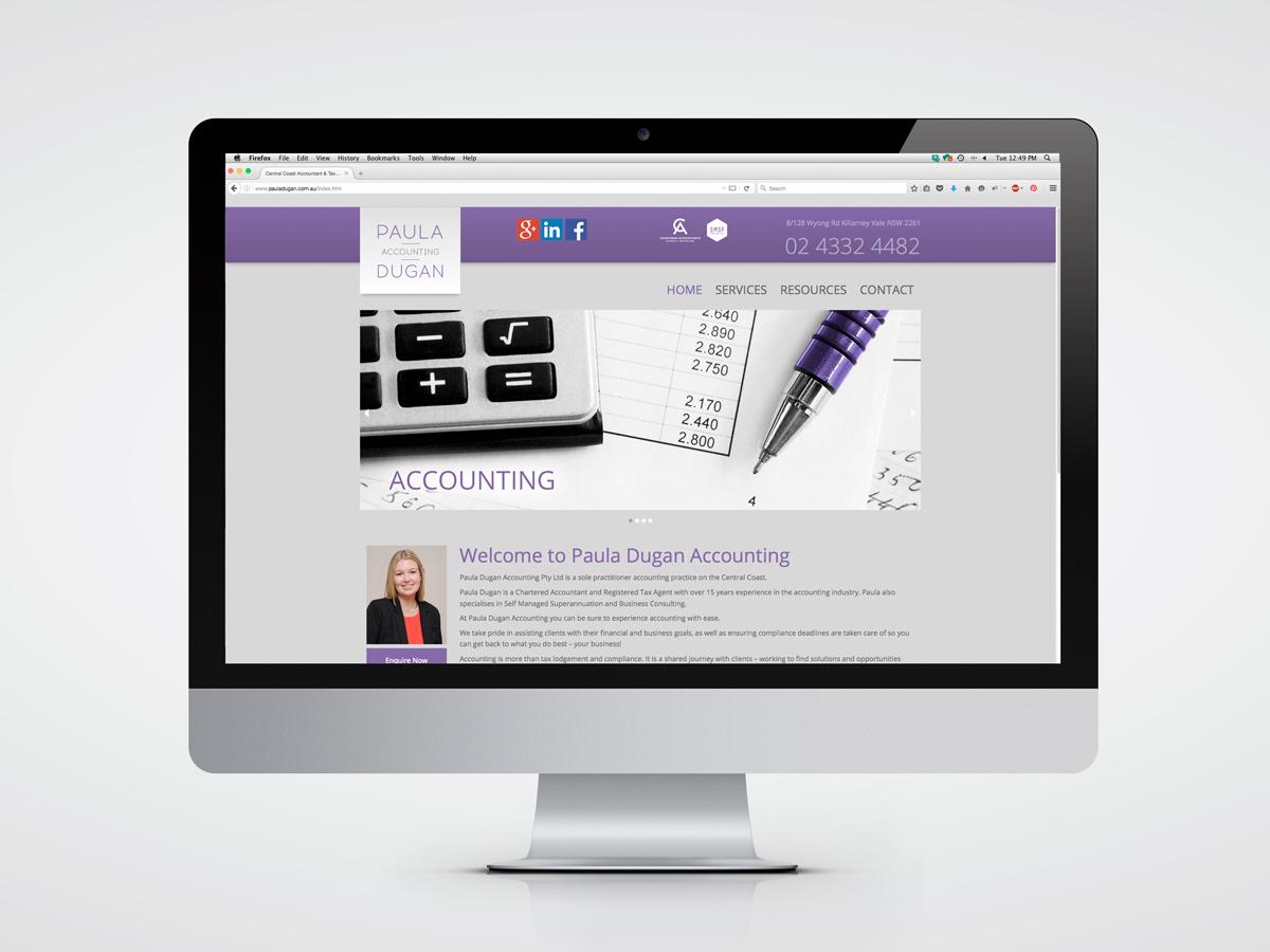 Paula Dugan Accounting website home page design