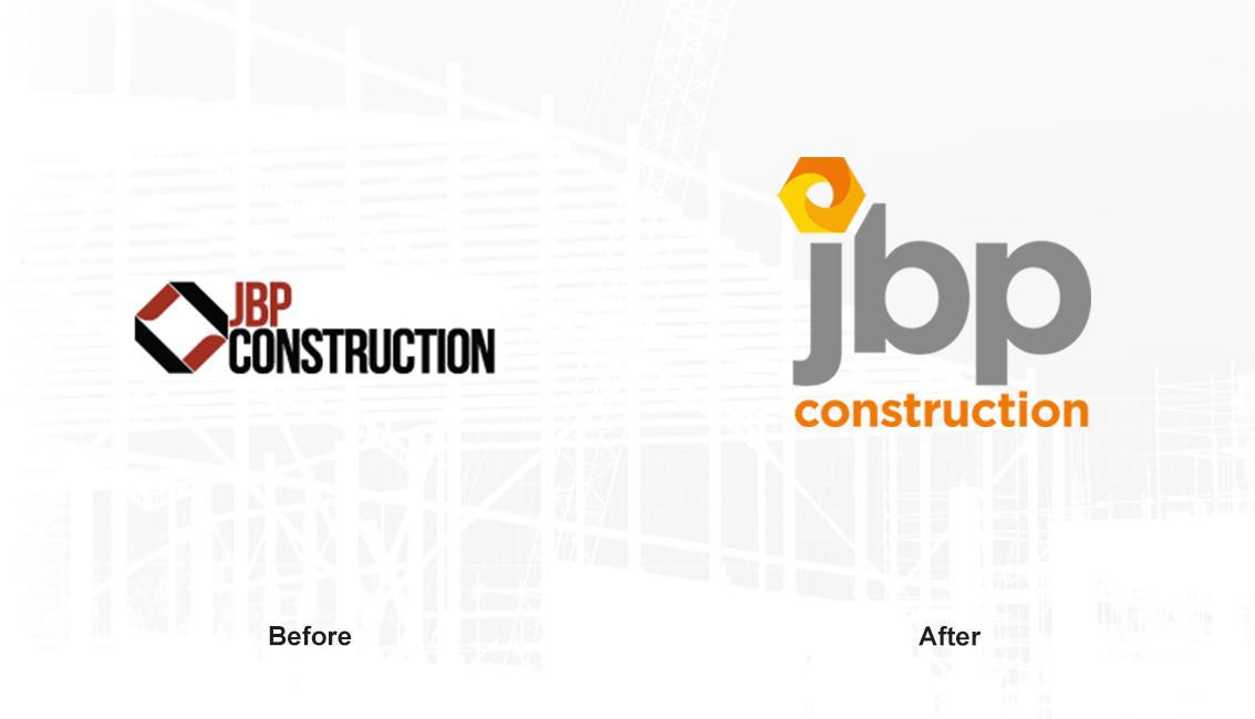JBP Construction brand refresh before and after