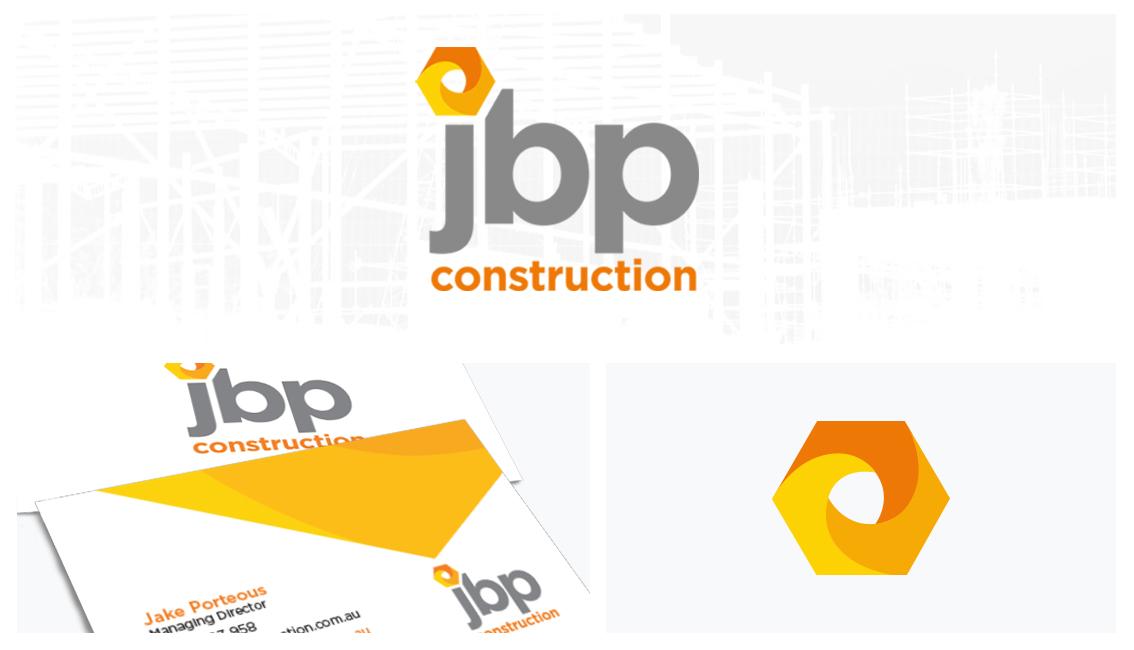 JBP Construction logo and business card design