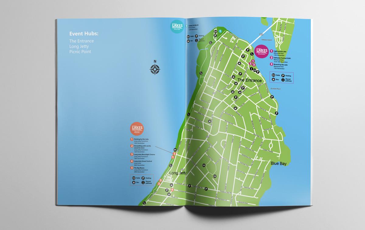 Wyong Lakes Festival - The Entrance map spread in program