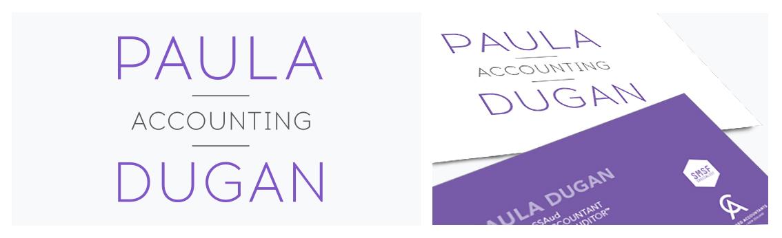 Paula Dugan Accounting logo and business card design