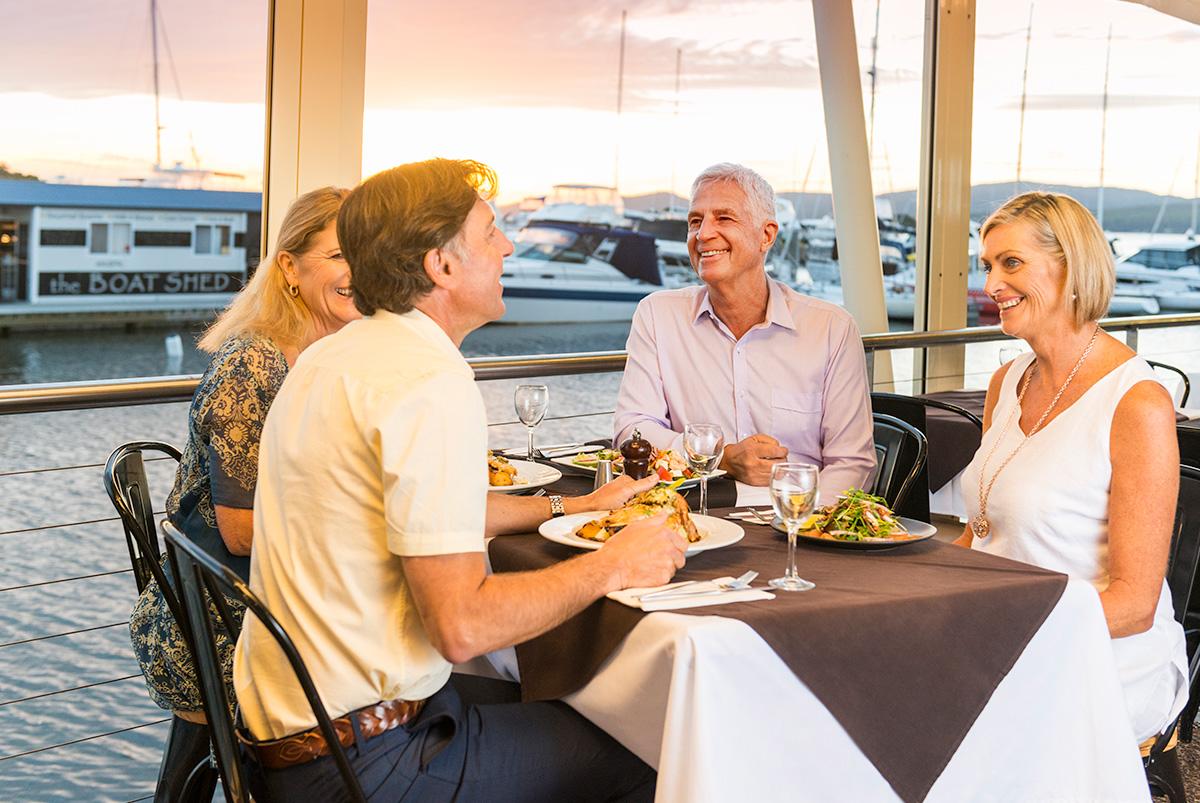 Dining at Soliders Point Marina Restaurant