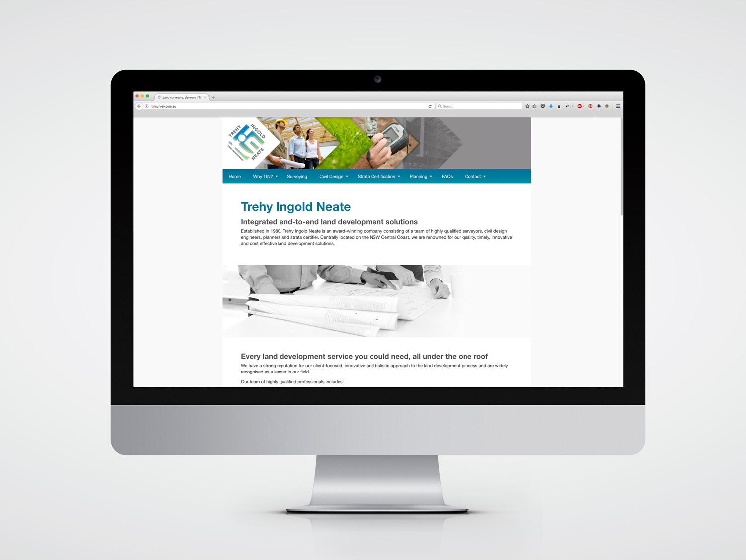 TIN Central Coast web home page design