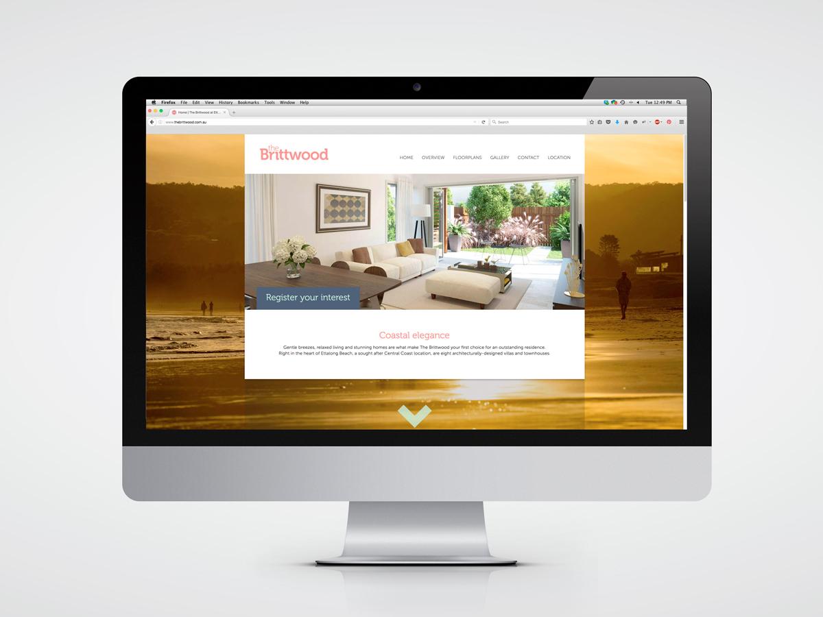 Website home page design for The Brittwood at Ettalong